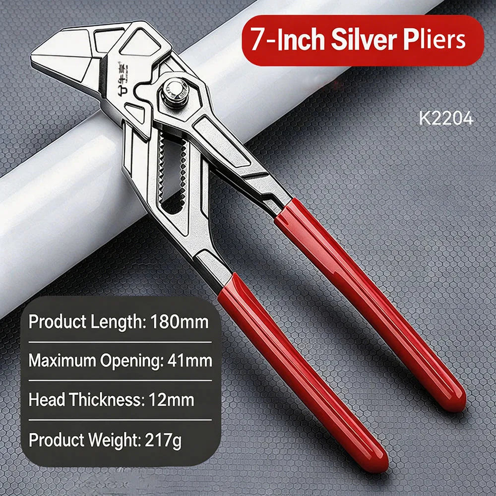 Adjustable Water Pump Pliers - Self-Locking Pipe Wrench for Plumbing, Faucets & DIY Repairs