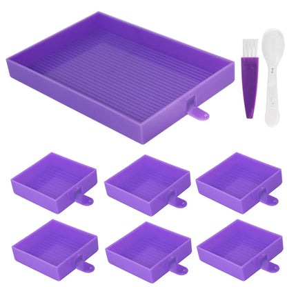 6-Grid Diamond Painting Accessory Tray Kit – Large Capacity Plate for Nail Art, Beading, and Cross Stitch