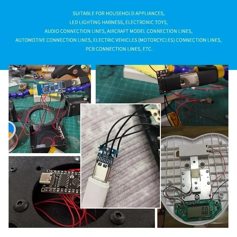 100/120PCS Tin-Plated Jumper Wires - 24AWG/26AWG 6-Color Breadboard PCB Wire DIY Electronics Kit
