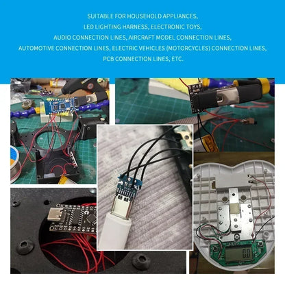 100/120PCS Tin-Plated Jumper Wires - 24AWG/26AWG 6-Color Breadboard PCB Wire DIY Electronics Kit