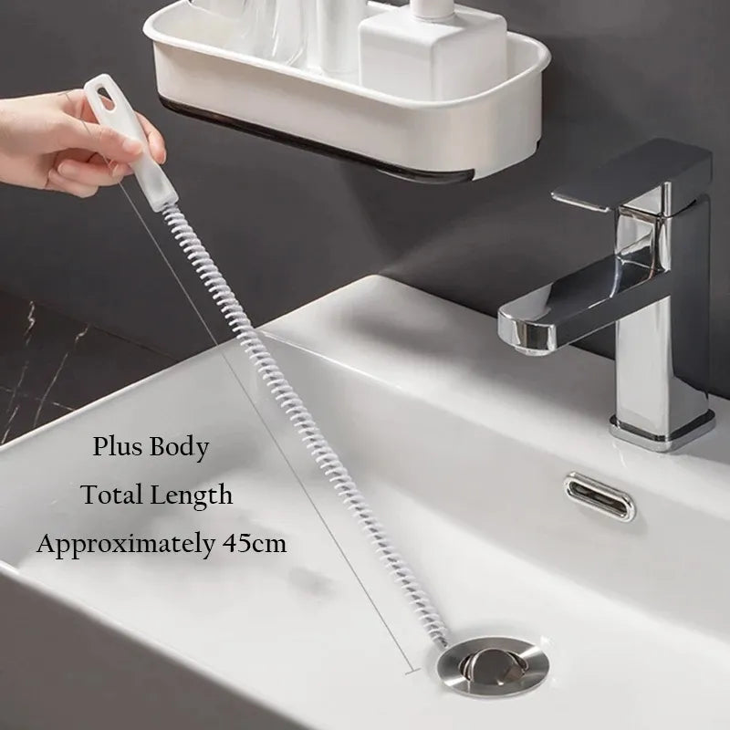 Pipe Dredging Brush - Bathroom Hair Sewer Sink Cleaning Brush Drain Cleaner - Flexible Cleaner Clog Plug Hole Remover Tool