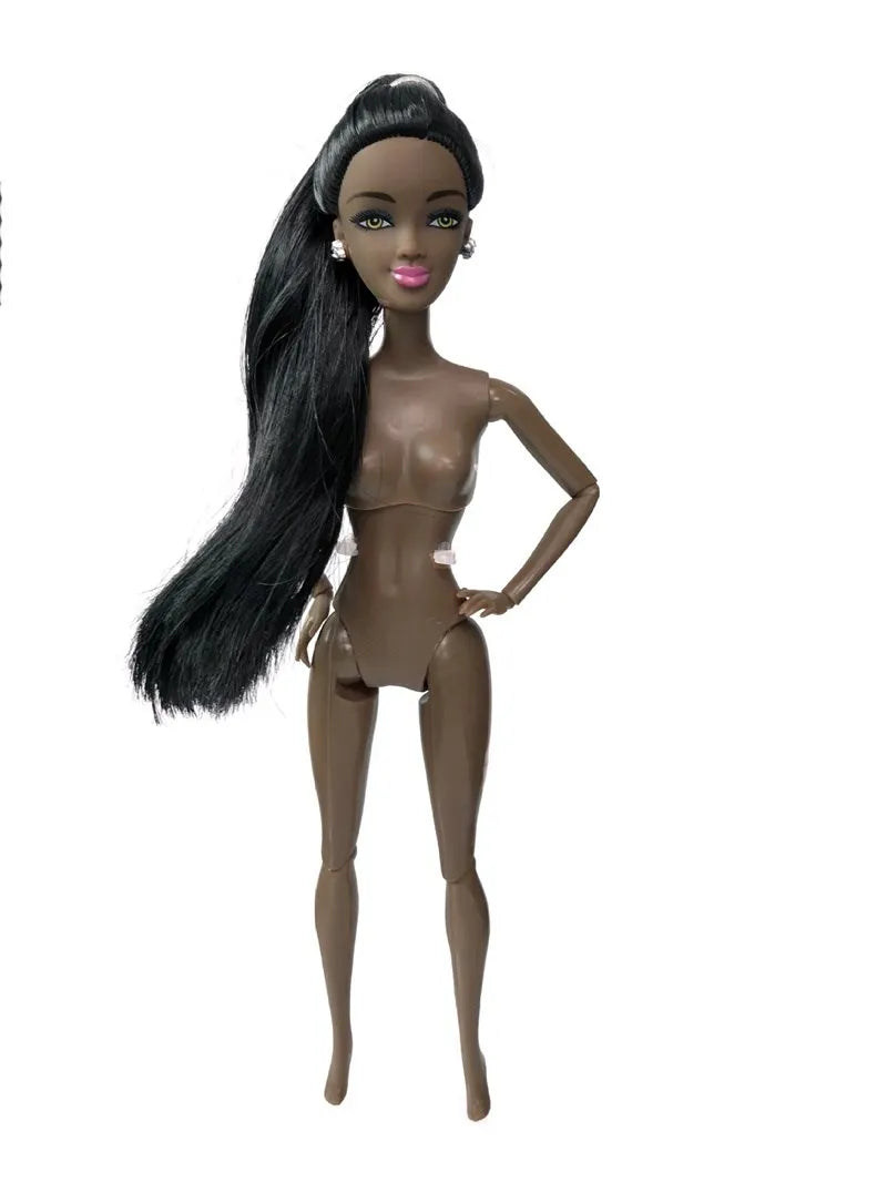 Adollya 32cm 1/6 African Doll — 10-Joint Movable Black American BJD Doll with Makeup, Toy for Girls & Kids Gifts