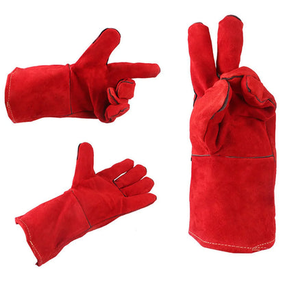Leather Welding Gloves – Fire/Heat Resistant Work Gloves for MIG, TIG, Stick, Forge & BBQ Grill Safety