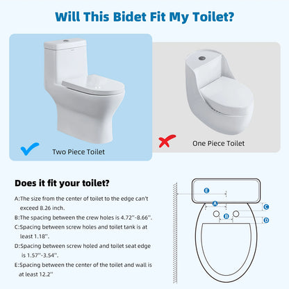 Dual Nozzle Non-Electric Bidet Attachment for Toilet – Adjustable Water Pressure Feminine & Rear Wash Cold Water Sprayer Hygiene Cleaner