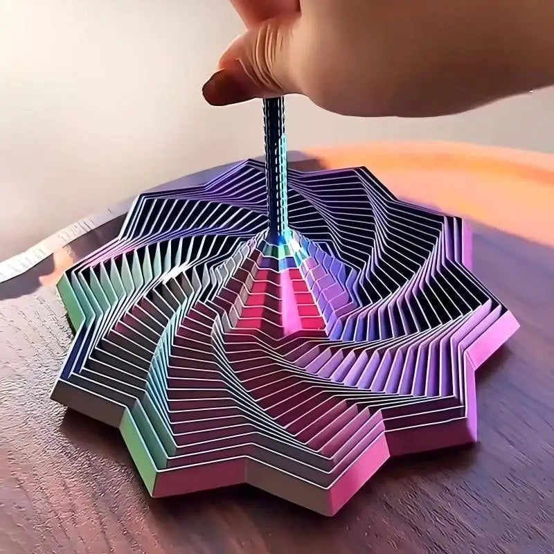 3D Printed Fidget Star - Visual Illusion Spiral Sensory Stress Relief Toy