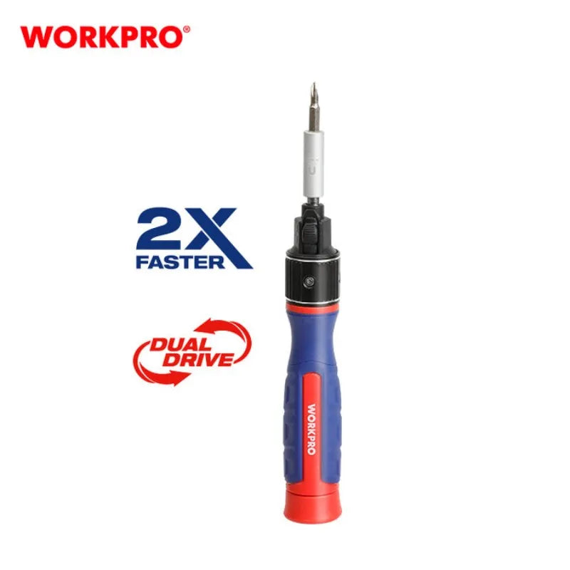 WORKPRO WP221070 9-in-1 Precision Screwdriver Set - Double Drive Power Tool Accessory