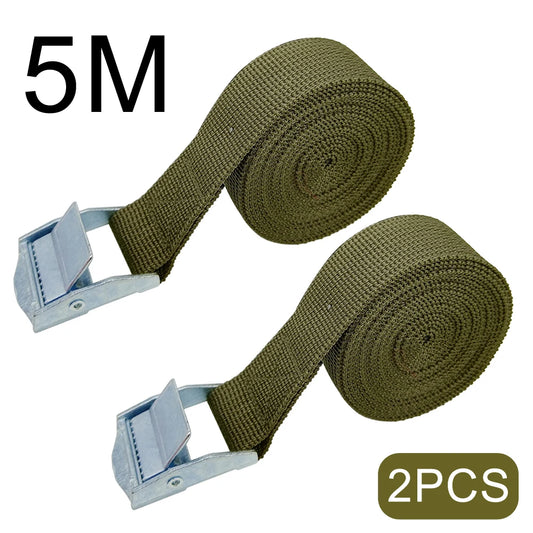 Set of 2 - 5M Car Tension Rope Tie Down Straps: Strong Ratchet Belts for Securing Luggage, Cargo, and Gear - Ideal for Trucks, Motorcycles, Bikes, and Boats