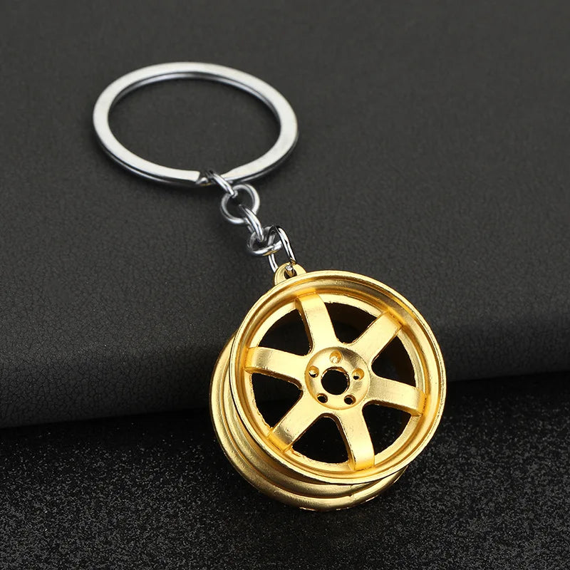 Creative Gear Head Keychain – Speed Gearbox & Turbo Hub Brake Disc Pendant for Car Keys, Shock Absorber Keyring