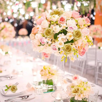 25pcs Artificial Gold Silk Roses — Faux Rose Flower Bouquets for Wedding & Party Decorations