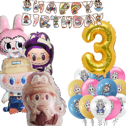 Doll Birthday Party Supplies – Disposable Tableware, Balloons, Banner & Stickers
