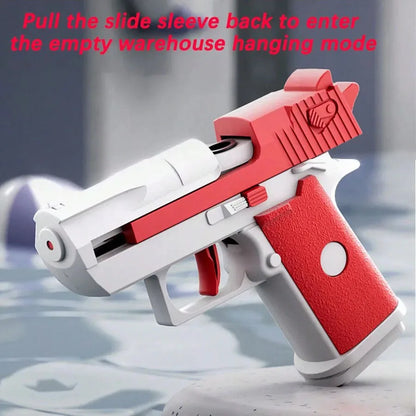 Kids Summer Mini Desert Eagle Water Gun – Mechanical Continuous Firing Small Pistol for Beach & Pool Play