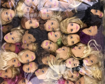 Princess Doll Heads Set — 2/5/10pcs Blue & Purple Hair DIY Doll Accessories for Girls