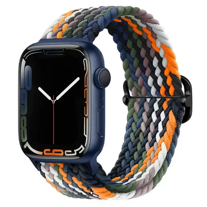 Braided Nylon Apple Watch Band – Adjustable Sport Strap Compatible with Ultra 2, Series 10/9/8/7/6/SE (40–49mm) Wrist Bracelet