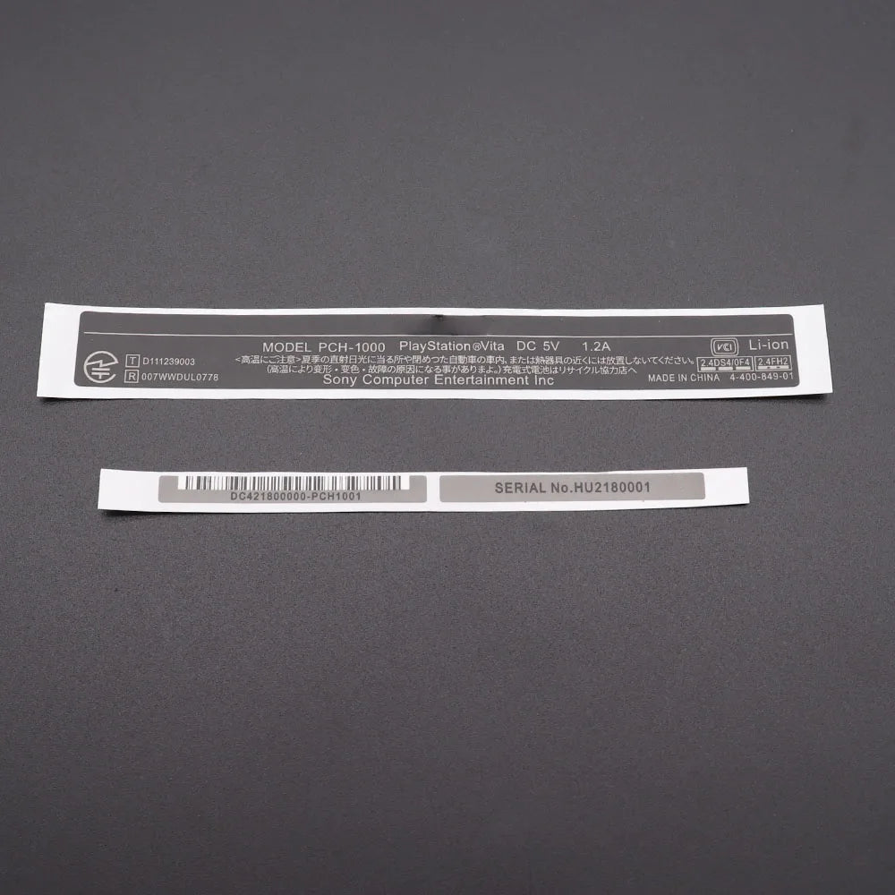 Replacement Back Shell Stickers – Labels for PS Vita 1000, PSV 2000, and PCH-1000 Console