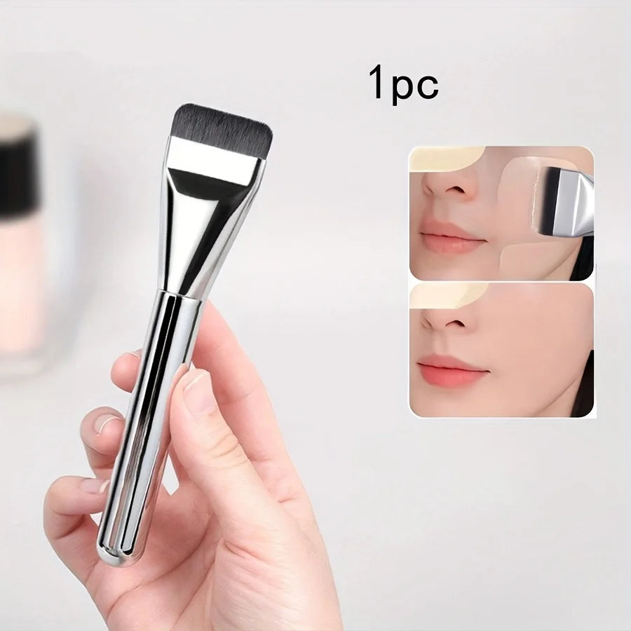 Multi-Use Foundation Brush - Ultra-Fine Hypoallergenic Nylon Bristle Oval Brush for Contouring & Makeup Application