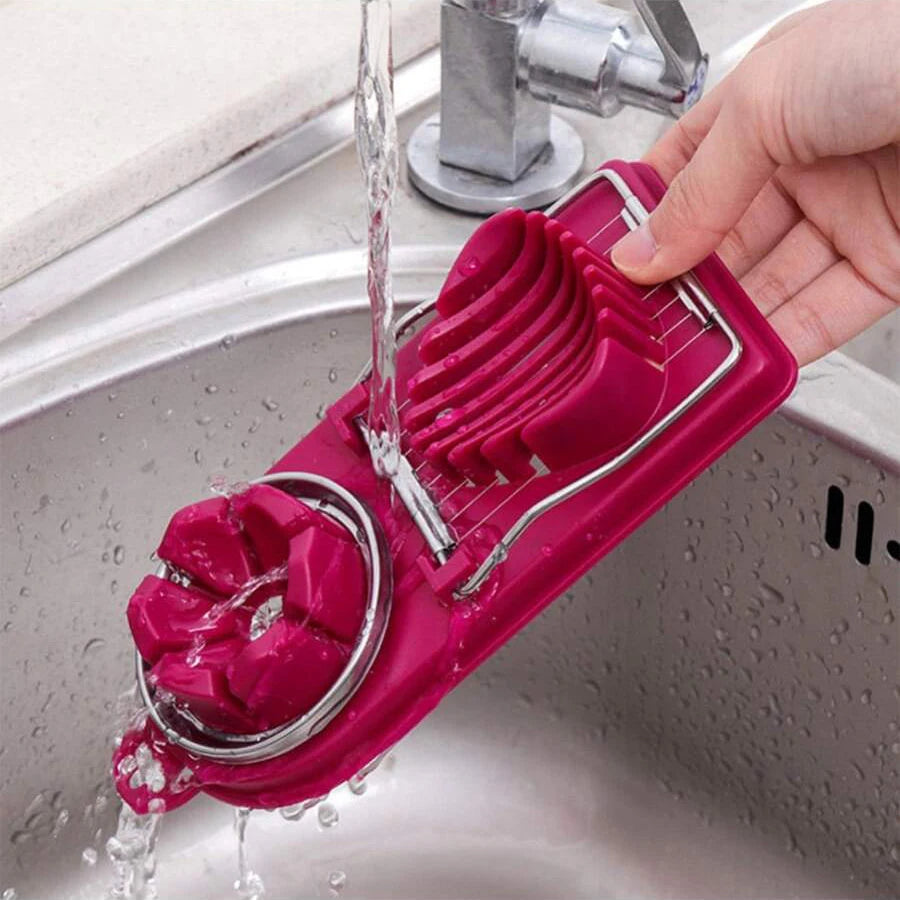 Multifunctional 2-in-1 Egg Cutter — PP Base with Stainless Steel Wire, High-Quality Hanging Kitchen Tool