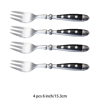Classic Elegant Stainless Steel Cutlery Set – Fork, Spoon, Knife & Teaspoon Full Dining Steak Dinnerware Collection