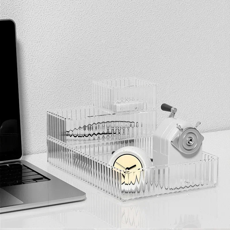 Unlimited Desk & Drawer Organizer Set – Clear Plastic Storage Boxes for Bathroom, Makeup & Kitchen