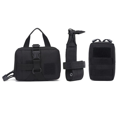 3Pcs Dog Tactical Harness Bags — 2 Pouch MOLLE Set & 1 Belt Bottle Holder for Military Training & Outdoor Use