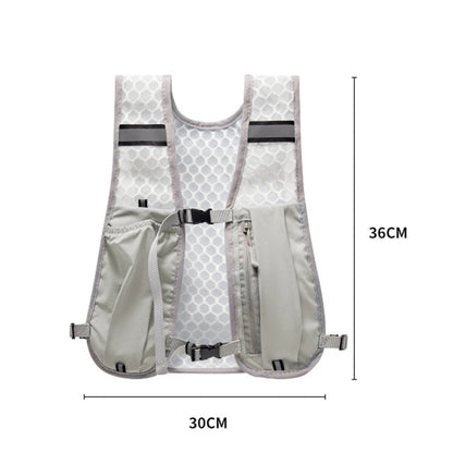 Lightweight Reflective Running & Biking Vest – Hydration Pack with Water Bottle Holder & Phone Storage Chest Bag