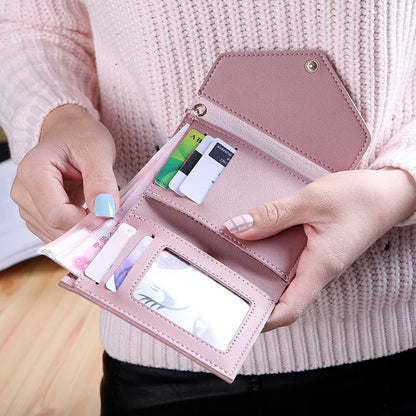Fashion Short Women’s PU Leather Wallet – Luxury Tassel Hasp Small Coin Purse & Card Holder Pouch