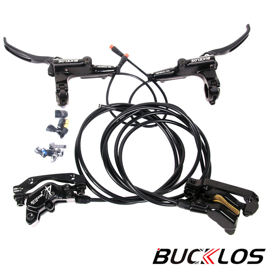 BUCKLOS HD-E735 E-Bike Hydraulic Brake – 4-Piston 1150mm/1950mm Power-Off Brake for MTB, Scooter & Bicycle Parts
