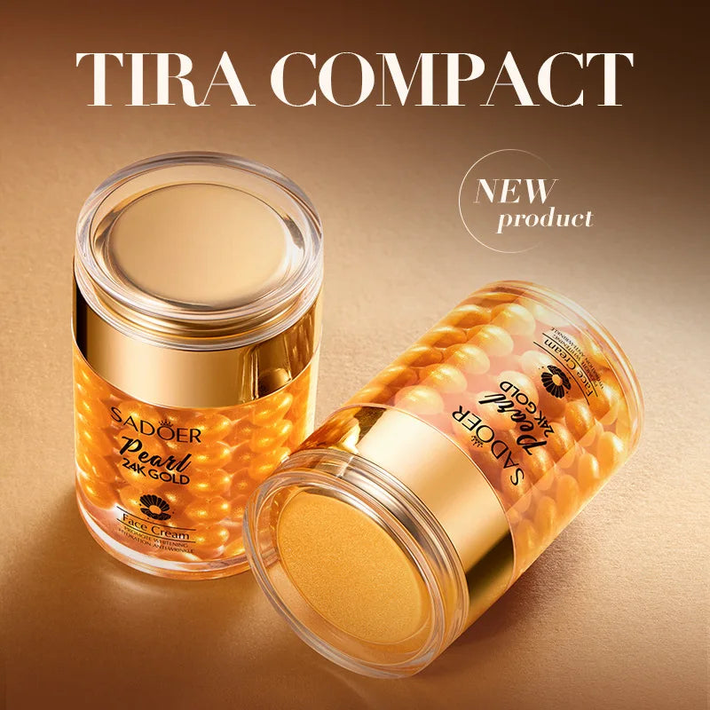 SADOER 24K Gold Pearl Collagen Face Cream - Hydrating, Moisturizing & Firming Facial Skincare for Radiant-Looking Skin