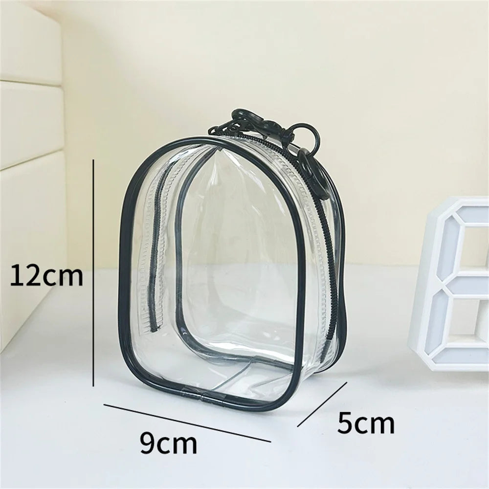 12cm Transparent PVC Doll Storage Bag – Multicolor Cartoon Keychain Display Case, Dustproof Organizer & Gift Pouch