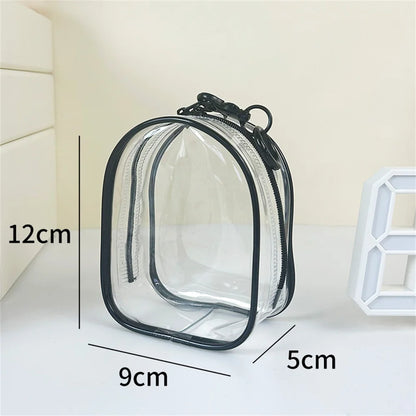 12cm Transparent PVC Doll Storage Bag – Multicolor Cartoon Keychain Display Case, Dustproof Organizer & Gift Pouch
