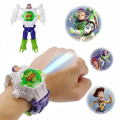 Cartoon Projection Electronic Watch - Fun Deformation Toy Surprise Gift for Children
