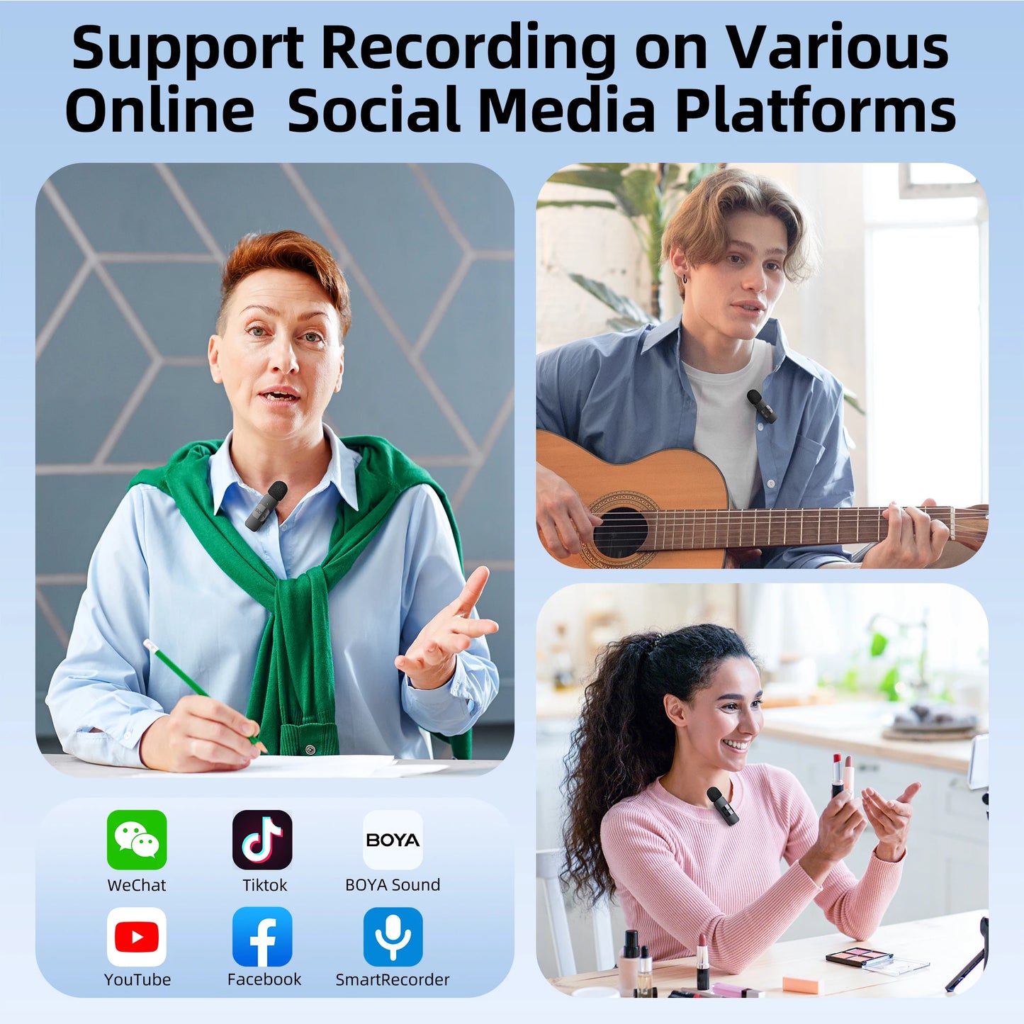 BOYA BY-V Wireless Lavalier Microphone – Professional Mini Mic for iPhone, iPad, Android, Live Broadcast, Gaming, Recording & Vlog