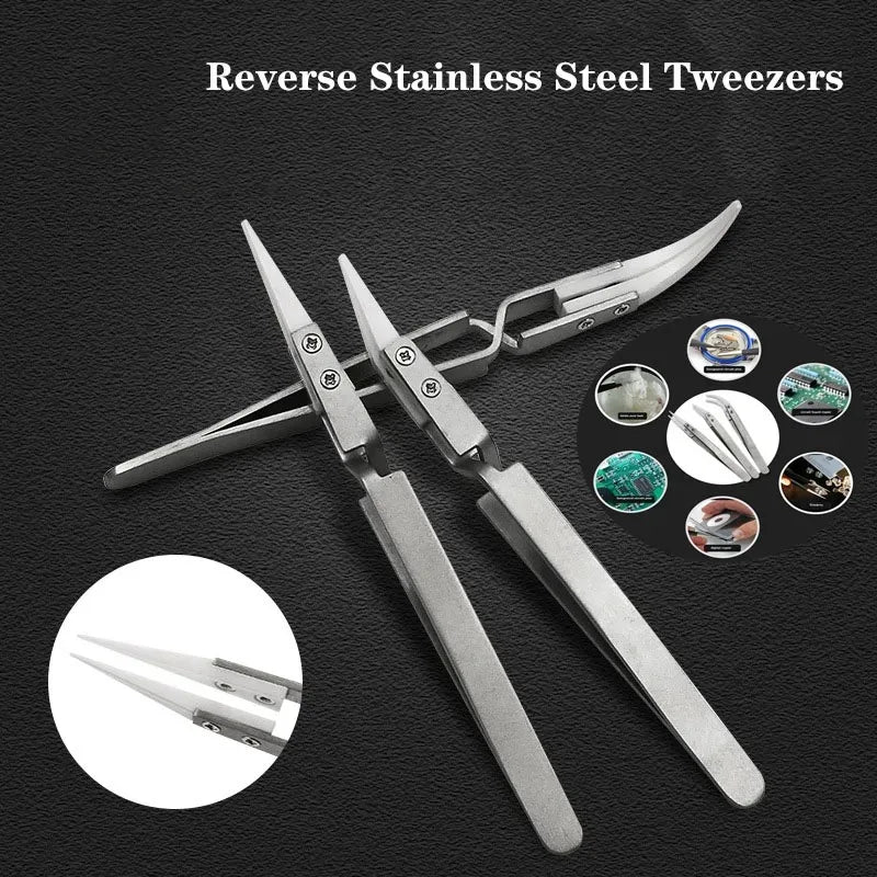 Ceramic Soldering Tweezers - Precision Anti-Static Electronic Repair Tool Set