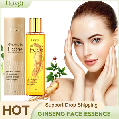 120ml Gold Ginseng Facial Essence Serum with Polypeptides Deep Hydration Brightening Moisturizing Skin Care Treatment