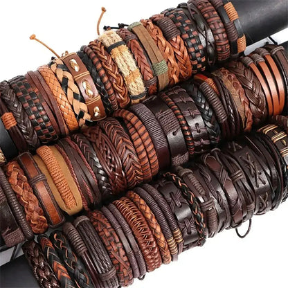 10PCS Random Style Men's & Women's Webbing, Rope & Leather Bracelets - Classical Festive Gift for Women (Varied Designs)