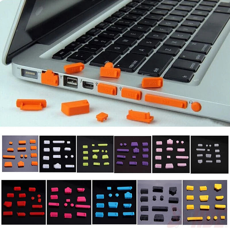 16-Piece Universal Silicone Port Plugs - Anti-Dust USB & Laptop Computer Port Protectors