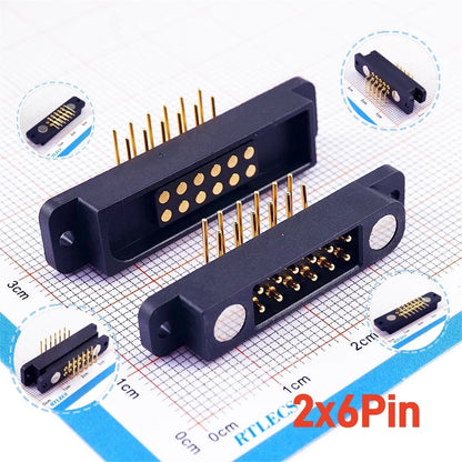 Magnetic Pogo Pin Connector - 2A Spring Loaded Male Female 2.54mm DC Power Socket, 8/10/12/14/16/20 Position Contacts, 1/3/5 Pairs
