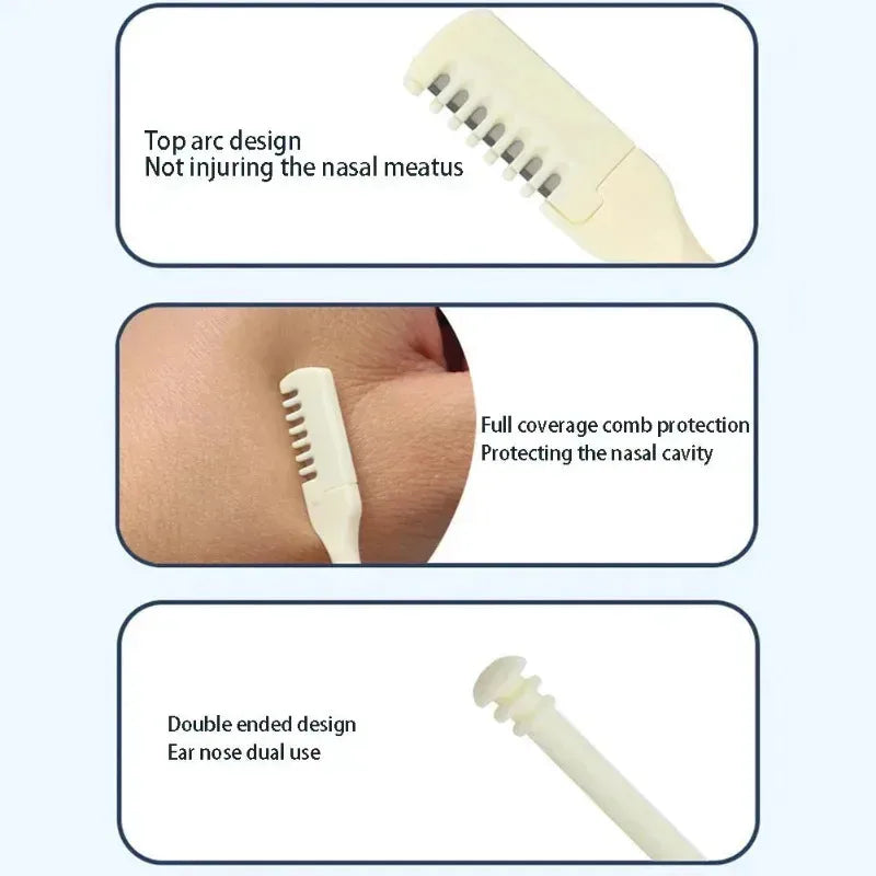 360° Rotating Nose Hair Trimmer - Manual Facial Hair Cleaner with Eyebrow Shaping & Grooming Tool