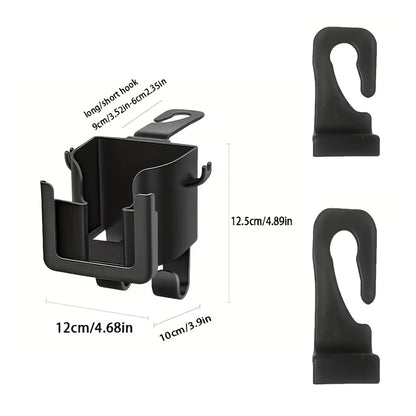 2-Pack Car Seat Back Organizer – Cup Holder, Hook & Phone Bracket Rear Storage for Water Bottle, Phone & Car Interior Accessories