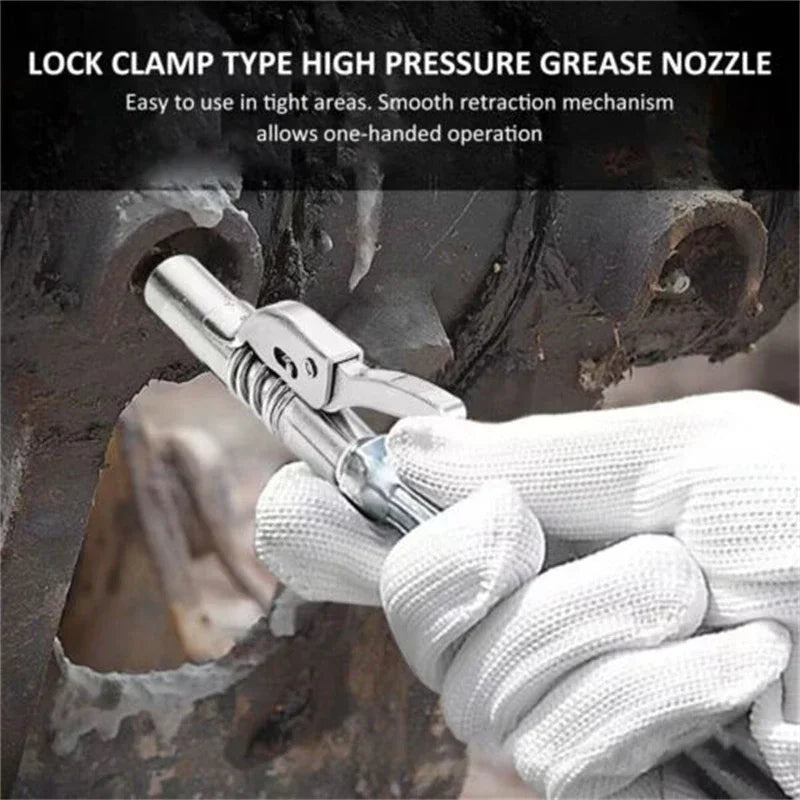 12000PSI High Pressure Grease Coupler Nozzle – Hose Pump Syringe, NPT1/8 Adapter for Brake Oil Change & Car Maintenance