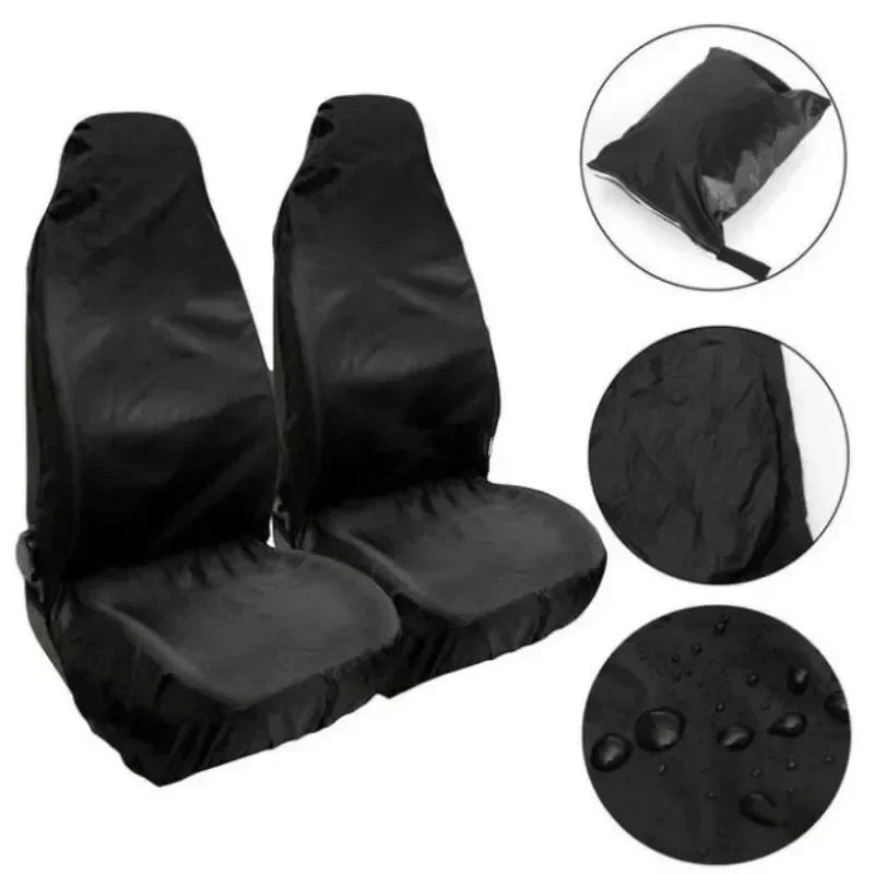 2PCS Heavy-Duty Front Seat Covers - Universal Waterproof & Breathable Car Seat Protectors for Cars, Trucks & SUVs