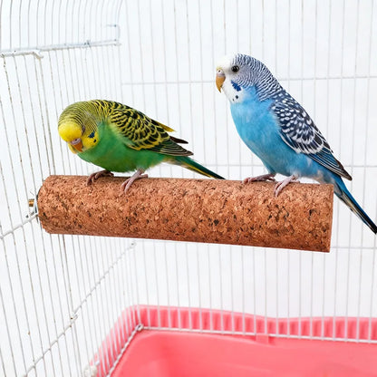 Natural Wood Bird Perch - Soft Raw Wood Branch Stand & Chew Toy for Parrots, Squirrels, Hamsters & Small Pets
