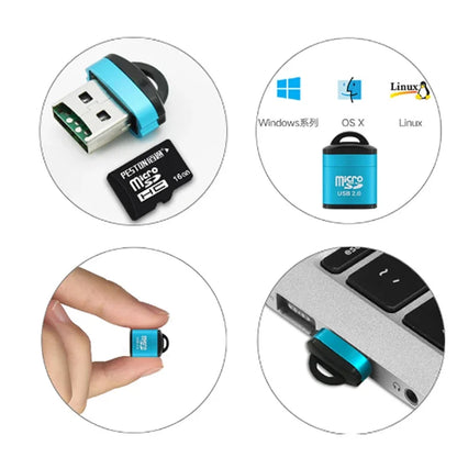 Mini USB 2.0 Micro SD/TF Card Reader - High-Speed Memory Card Adapter for Computer, Desktop, Laptop & Notebook