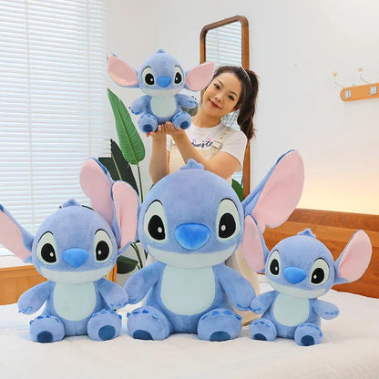 Disney Cute Blue Stitch Plush Toy – Kawaii Sleeping Pillow Doll for Girls' Birthday & Anime Gift Lovers