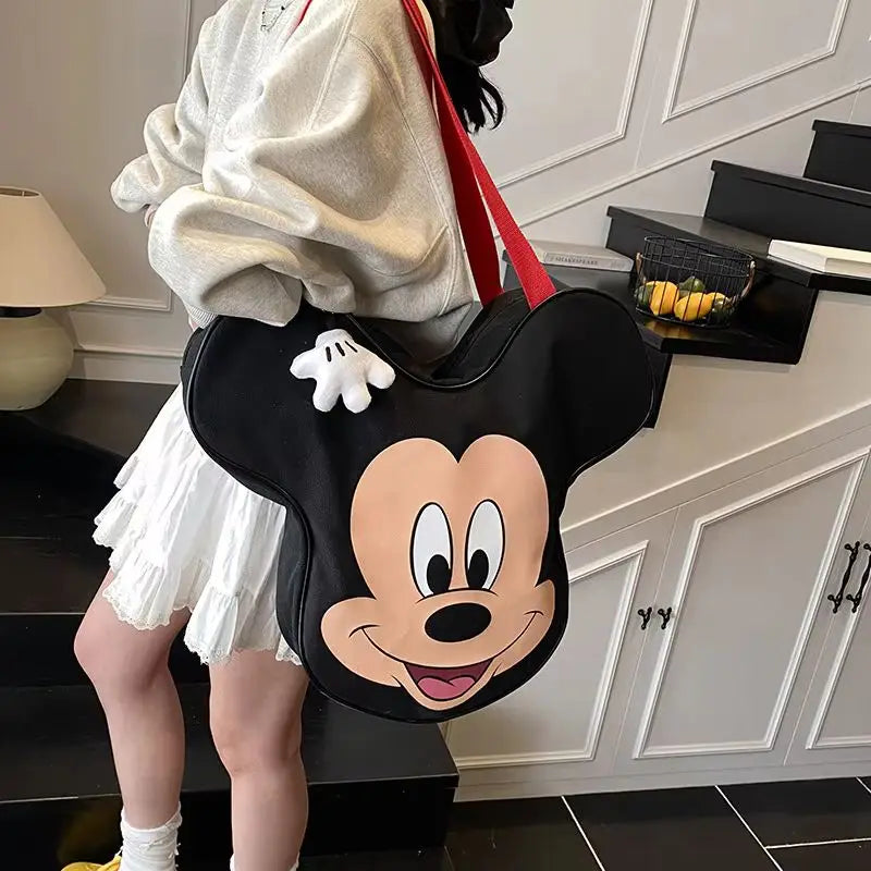 Disney Women’s Cartoon Canvas Shopping Bag – Large Capacity Fashion Shoulder Handbag Tote for Everyday Use for Women