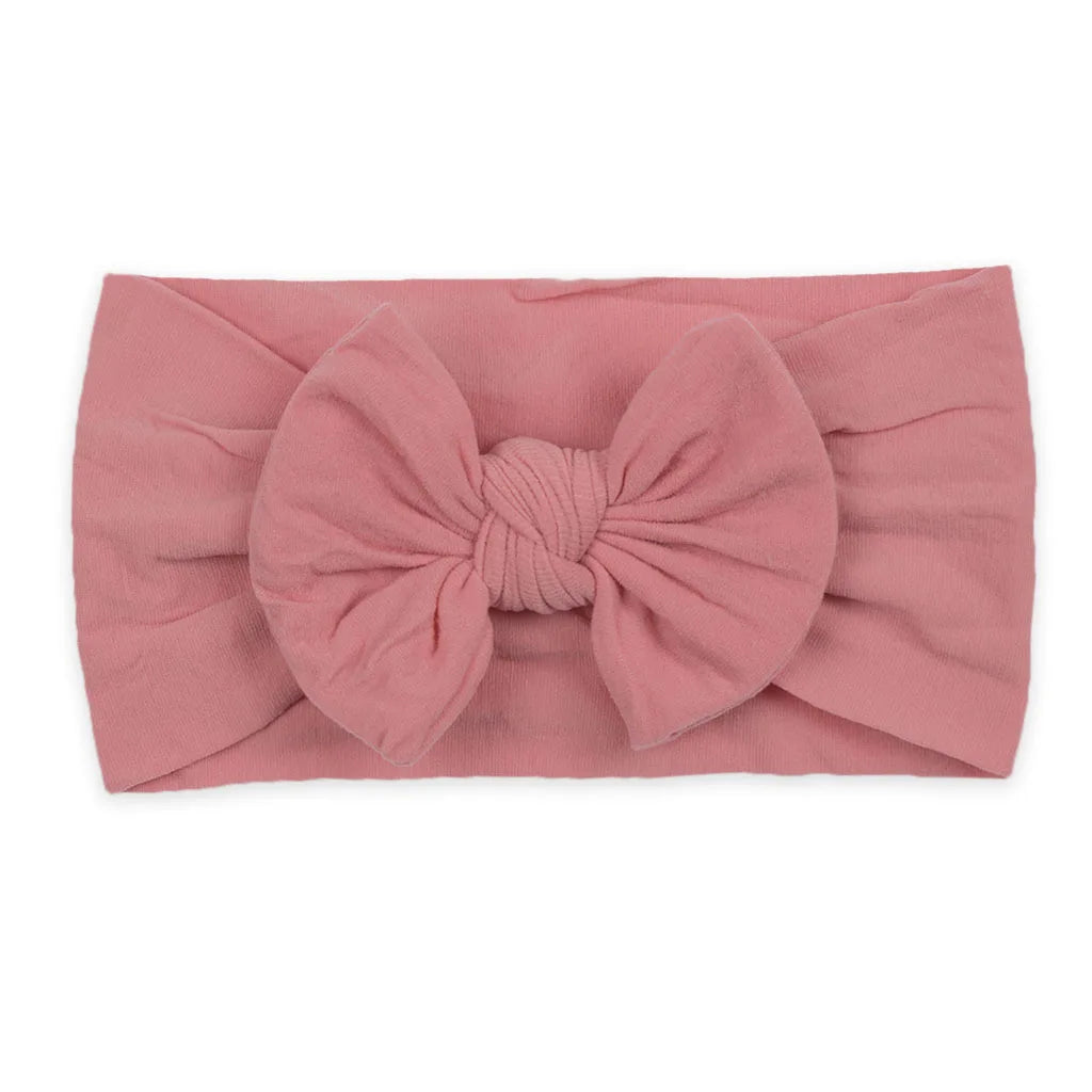 Baby Girls Rabbit Ear Bow Headband – Soft Knot Hairband for Newborns, Infants & Toddlers Photo Props