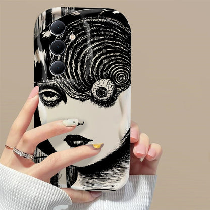 Junji Ito Horror Comics 3D Wave Phone Case for Samsung Galaxy A73 / A72 / A71 / A55 / A54 / A53 / A35 / A34 / A33 / A25 / A24 / A23 / A15 / A14 / A13 / A05 / A04 / A03 – Shockproof 4G/5G Protective Cover Anime Design