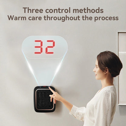 1200W Mini Wall-Mounted Ceramic Heater - PTC Fast Heating Electric Space Heater with Remote Control for Bathroom and Bedroom