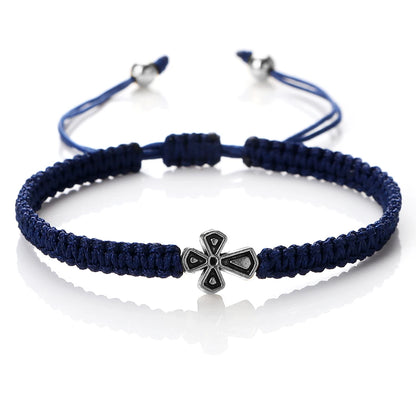 Prayer Cross Rope Bracelet - Handmade Adjustable Nylon Lucky Bangle Jewelry Gift for Women & Men