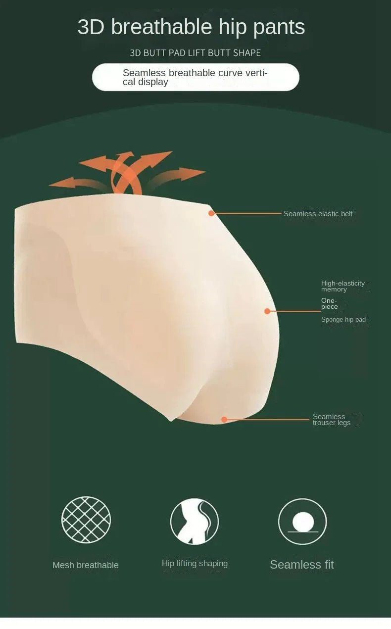 Summer Seamless Bodyshaper Panties – Silicone Hip & Butt Pads, Push-Up Briefs, Sexy Bum Lifter Lingerie