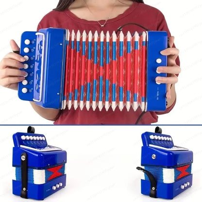 ABS Kids Chromatic Accordion Keyboard - 7 Key 2 Bass Button Beginner Musical Instrument